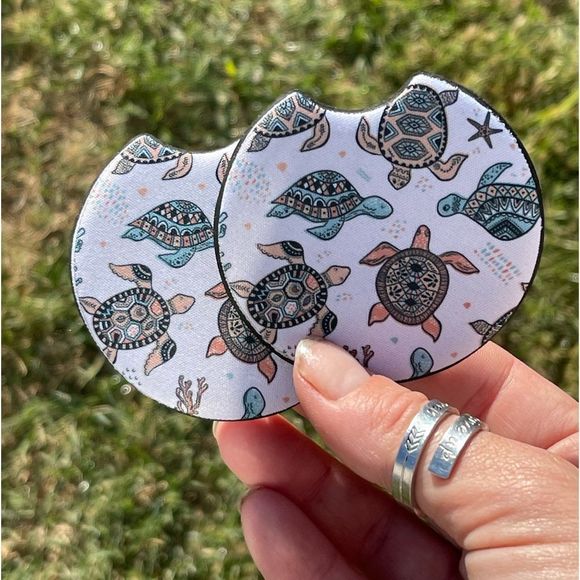 Turtle Car Coaster Set | Turtle Car Accessories | Car Decor - Picture 5 of 13